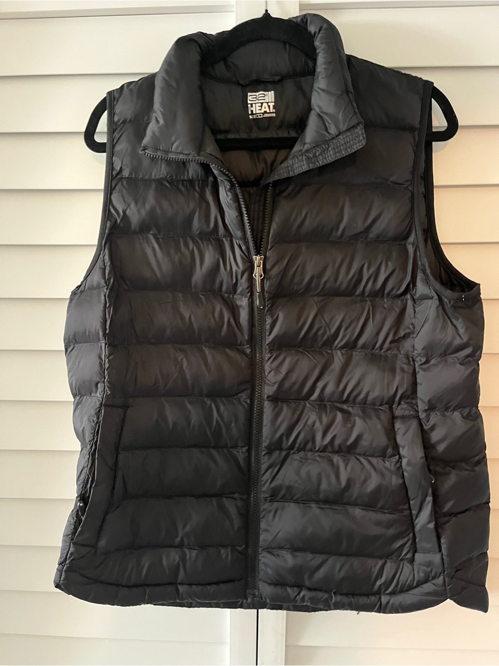 32 Degrees Heat Black Quilted Puffer Vest